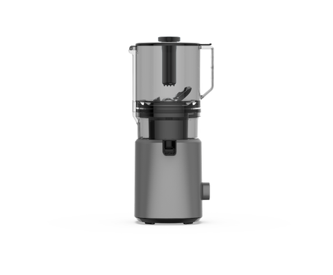 Spremiagrumi a masticazione lenta grigio argento HJ303 – Scivolo largo 155 mm per ananas intero, motore da 200 W, tazza per succo da 1000 ml, funzionamento silenzioso