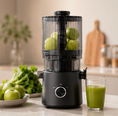 Fresh Smart HJ303 Extra-Wide Slow Masticating Juicer Per l'amore per il succo fresco con goccia da 155 mm, Hopper da 2400 ml, 200W Cold Press e auto-pulizia