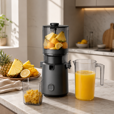 Fresh Smart HJ303 Extra-Wide Slow Masticating Juicer   Make Every Glass a Whole-Fruit Celebration with 155mm Chute, 2400ml Hopper, 200W Cold Press & Self-Clean