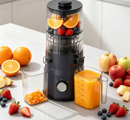 Fresh Smart HJ103A Compact Slow Masticating Juicer illumina la tua cucina, illumina la giornata della tua famiglia con 4 opzioni di colore, 135 mm di larghezza, 200W di stampa a freddo e auto-pulizia