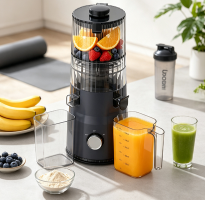 Fresh Smart HJ103A Compact Slow Masticating Juicer Esprimi il tuo stile con 4 opzioni di colore, 135 mm di larghezza, 200W Cold Press e auto-pulizia