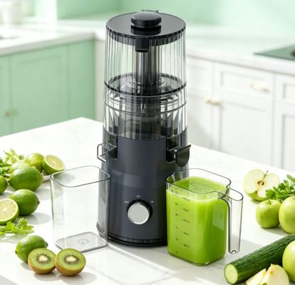 Fresh Smart HJ103 Compact Slow Masticating Juicer da fattoria a tavolo in pochi secondi con tubo di 135 mm di larghezza, 200W Cold Press e auto-pulizia