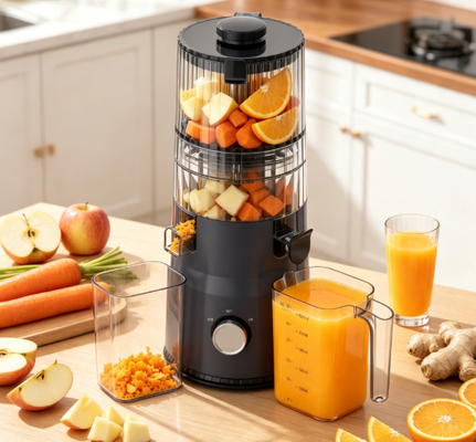 Fresh Smart HJ103 Compact Slow Masticating Juicer con 135mm di larghezza, 200W di pressione fredda e auto-pulizia