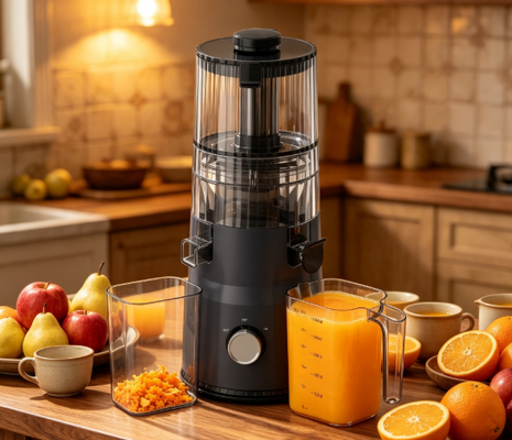 Fresh Smart HJ102D Multi-Function Slow Masticating Juicer Creare momenti di benessere con 6 modalità, 135mm di larghezza, 200W di stampa a freddo e auto-pulizia