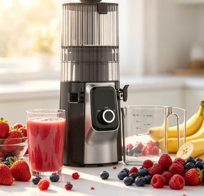 Centrifuga lenta Smart HJ102C Fresh Juicer – La centrifuga che nutre tutta la tua famiglia con 3 velocità regolabili, bocca larga da 135 mm, spremitura a freddo da 200 W e autopulizia