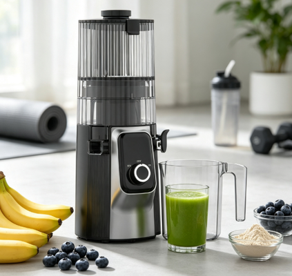 Fresh Smart HJ102C Slow Masticating Juicer L'elicottero che rende la vita sana deliziosa con 3 velocità regolabili, 135mm di larghezza, 200W di stampa a freddo e auto-pulizia