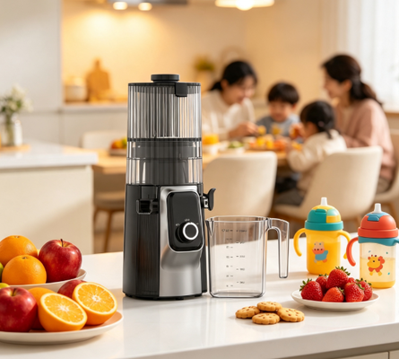 Centrifuga lenta Smart HJ102C Fresh – La centrifuga che rende la vita sana piacevole con 3 velocità regolabili, bocca larga da 135 mm, estrazione a freddo da 200 W e autopulizia