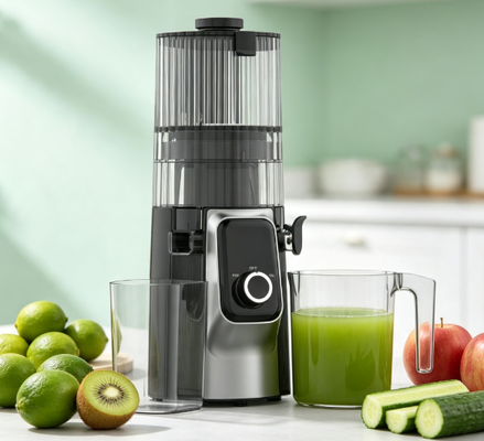 Centrifuga lenta Smart HJ102C Fresh Juicer – L'estrattore che fa sentire viva la tua cucina con 3 velocità regolabili, bocca larga da 135 mm, spremitura a freddo da 200 W e autopulizia