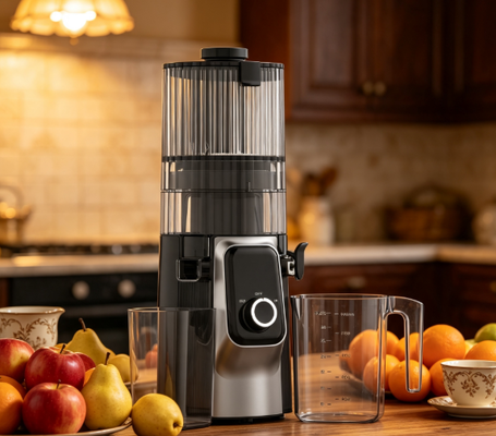 Fresh Smart HJ102C Slow Masticating Juicer    Il succhiatore che rende la vostra cucina completa con 3 velocità regolabili, 135 mm di larghezza, 200W Cold Press & auto-pulizia
