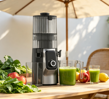Centrifuga lenta Smart HJ102C Fresh Juicer – La centrifuga che trasforma la tua cucina in un centro benessere con 3 velocità regolabili, bocca larga da 135 mm, spremitura a freddo da 200 W e autopulizia