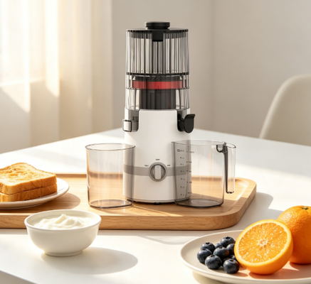 Centrifuga lenta Fresh Smart HJ102B – Dove il succo fresco incontra la gioia familiare con tramoggia da 135 mm, pressa a freddo da 200 W, autopulente e blocco di sicurezza per la casa