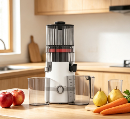 Fresh Smart HJ102B Slow Masticating Juicer La scelta semplice, intelligente e sicura per la tua famiglia con cassaforte da 135 mm, stampa a freddo da 200 W, auto-pulizia e serratura di sicurezza