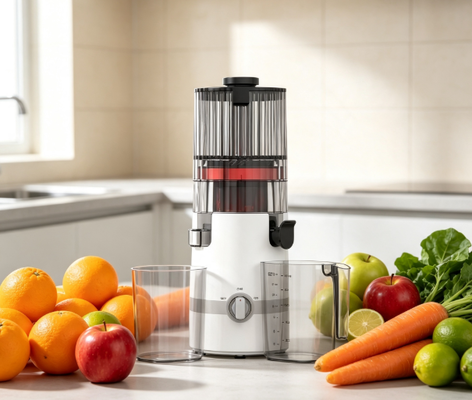 Fresco Smart HJ102B Slow Masticating Juicer Succo fresco, famiglia felice, vita sana con cassa 135mm, 200W Cold Press, auto-pulizia e serratura di sicurezza