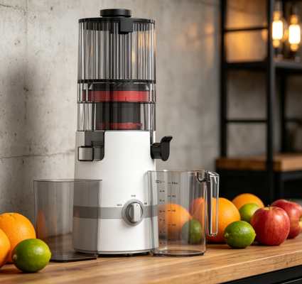 Fresh Smart HJ102B Slow Masticating Juicer Il modo più intelligente per masticare succo di famiglia fresco con goccia da 135 mm, stampa a freddo da 200 W, auto-pulizia e design di serratura di sicurezza