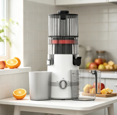 Fresh Smart HJ102B Slow Masticating Juicer Inizia il viaggio di salute della tua famiglia qui con 135mm Chute, 200W Cold Press, auto-pulizia e serratura di sicurezza per la casa