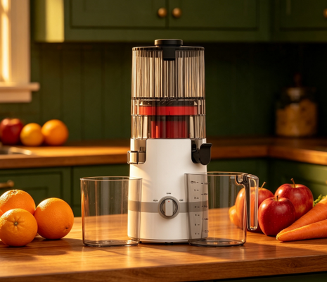 Fresh Smart HJ102B Slow Masticating Juicer Il viaggio della tua famiglia verso una salute migliore inizia qui con 135mm Chute, 200W Cold Press, auto-pulizia e serratura di sicurezza