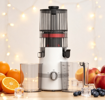 Fresh Smart HJ102B Slow Masticating Juicer L'Ultimate Family Juicer con Smart Safety Lock, 135mm Wide Chute, 200W Cold Press & Self Cleaning per il benessere quotidiano
