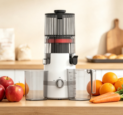 Centrifuga lenta Smart HJ102B Fresh – Edizione a prova di bambino con protezione Smart Dual-Lock, canale largo 135 mm, motore a pressa a freddo da 200 W e autopulente per la massima tranquillità