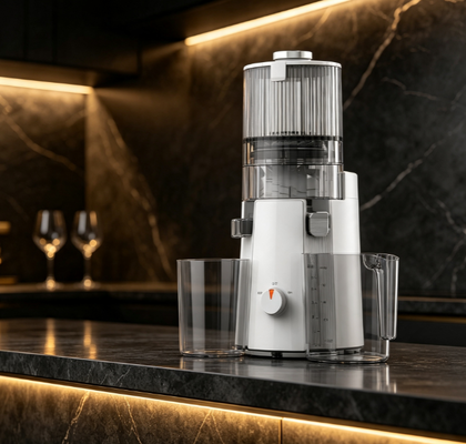 Centrifuga lenta Smart HJ102A – Estrattore a freddo da 55 RPM con tramoggia per frutta intera da 135 mm, autopulente, senza BPA e motore silenzioso per una vita sana