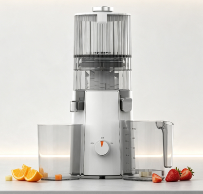 Centrifuga lenta Smart HJ102A – Tramoggia per frutta intera da 135 mm, motore a pressa fredda da 200 W con funzione autopulente, senza BPA, freschezza di 72 ore
