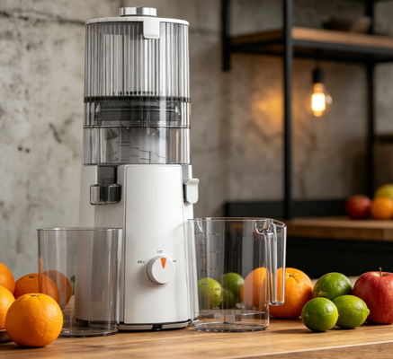 Centrifuga lenta Smart HJ102A a base vegetale – Estrattore vegano da 200W con tramoggia larga da 135 mm, tecnologia a freddo da 55 giri/min per una nutrizione pura e naturale da piante intere