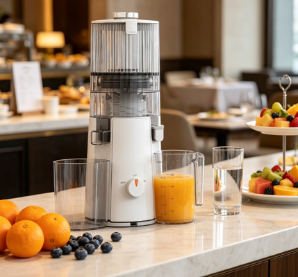 Fresh Smart HJ102A Baby & Family Slow Masticating Juicer Extractor nutrizionale senza BPA con tubo di 135 mm di larghezza, tecnologia di stampa a freddo a 55 giri al minuto per alimenti per bambini puri e succhi per famiglie sani