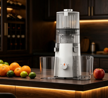 Fresh Smart HJ102A Slow Masticating Juicer Machine Extractor di frutta e verdura integrale con componenti privi di BPA, tecnologia di stampa a freddo a 55 giri al minuto per la massima ritenzione di nutrienti