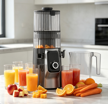 200W DC Motor Masticating Juicer HJ102C, Spremiagrumi domestico per frutta e verdura a smontaggio rapido